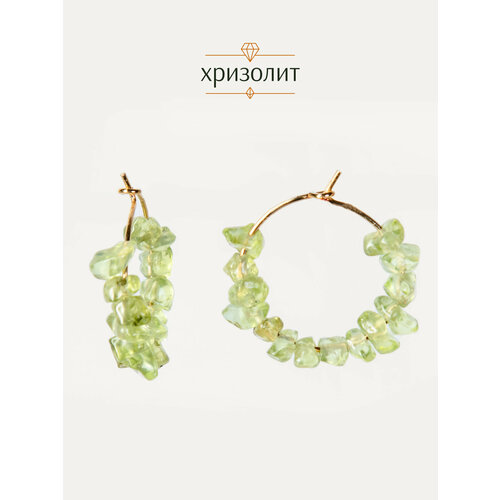 фото Серьги конго bl jewelry dolcezza, гранат, апатит, цитрин, хризолит, ларимар, турмалин, хромдиопсид, малахит, размер 23 мм, желтый, зеленый