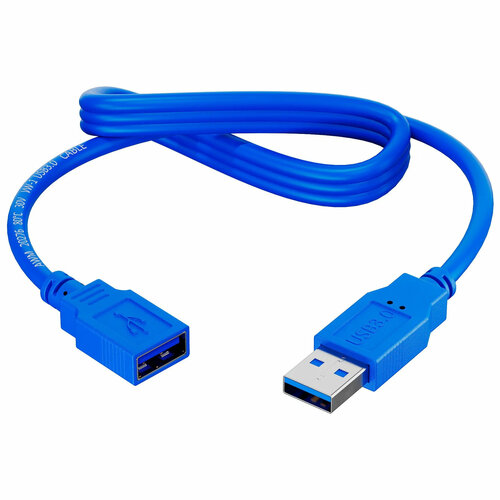 Кабель удлинитель GSMIN A84 USB 3.0 (M) - USB 3.0 (F) до 5 Гбит/с (1.5 м) (Синий)