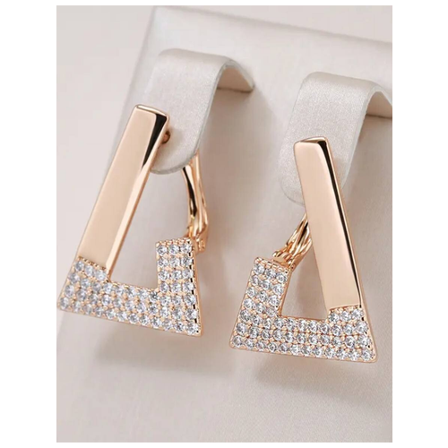 Комплект серег XINQUAN jewelry, циркон, размер 24 мм, золотистый