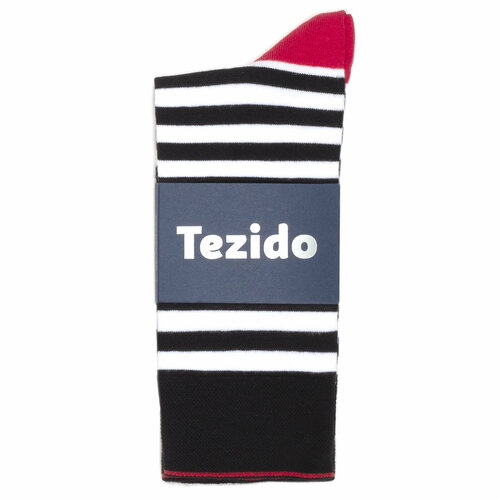 фото Носки tezido, размер 41-46, черный/белый/красный