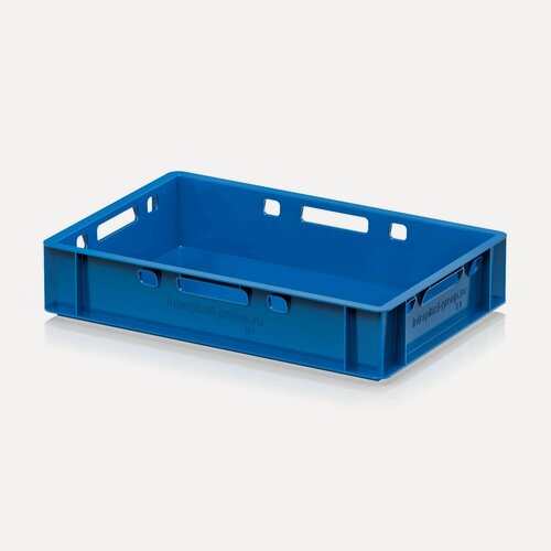 Изображение товара Ящик для мяса и колбасных изделий Е-1 голубой, 600х400х120 мм