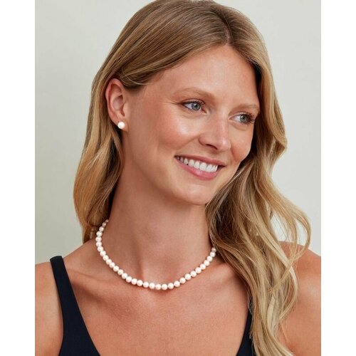 Колье LILIANASPEARL, жемчуг культивированный, жемчуг пресноводный, жемчуг пресноводный культивированный, длина 40 см, белый