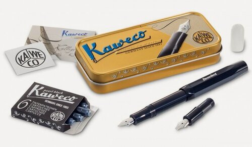 Изображение товара Kaweco 10000812 Набор для каллиграфии kaweco calligraphy black s: перьевая ручка, набор перьев, картриджи
