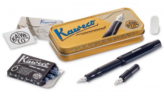 Набор для каллиграфии Kaweco CALLIGRAPHY Black "S" в жестяном футляре - фото №1