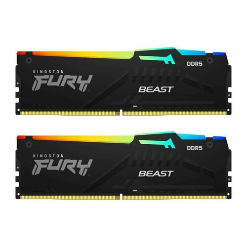 Память оперативная Kingston 64GB 6000MTs DDR5 CL36 DIMM Kit of 2 FURY Beast RGB EXPO 40728₽