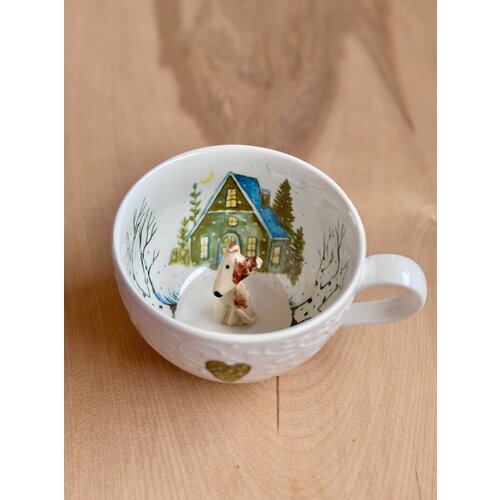 Кружка с фигуркой MADAM DE TYUL Песик для чая для чаепития подарок ручной работы 2200₽