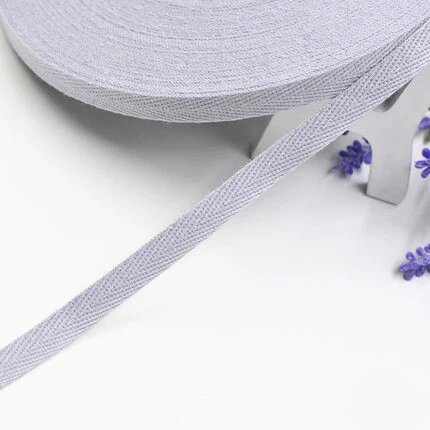 Хлопковая лента 10/20 мм белая 5 ярдов, light gray, 10mm 5yards