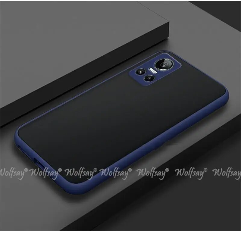 Чехол для Realme GT Neo 3, силиконовый матовый защитный чехол Realme GT Neo 3, чехол для Realme GT Neo3, Темно-синий, Realme GT Neo3