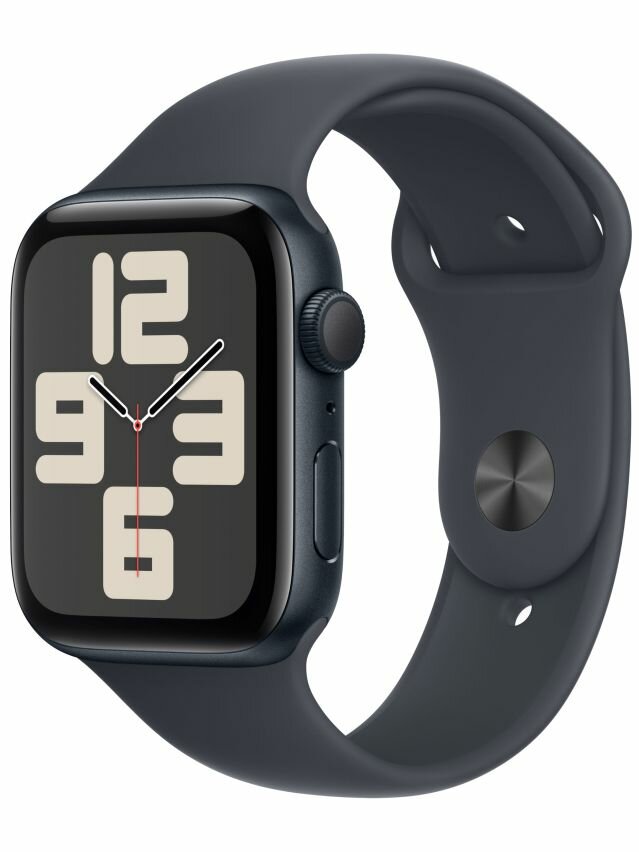 Apple Watch SE 2024, 44 мм, корпус из алюминия цвета полуночный черный, M/L