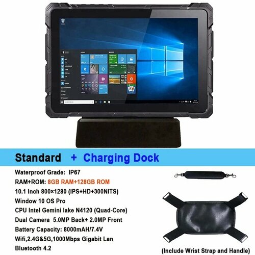 Промышленный планшетный ПК Windows 10 Intel N4120 101 8ГБ 128ГБ 4G LTE Basic Cradle 8GB 128GB Планшет 101 Wi-Fi4G Windows 46815₽