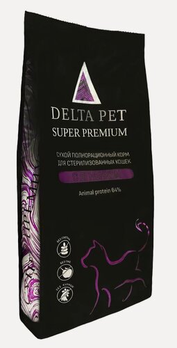Изображение товара Беззерновой корм DeltaPet для стерилизованных кошек с ягненком 1.3кг