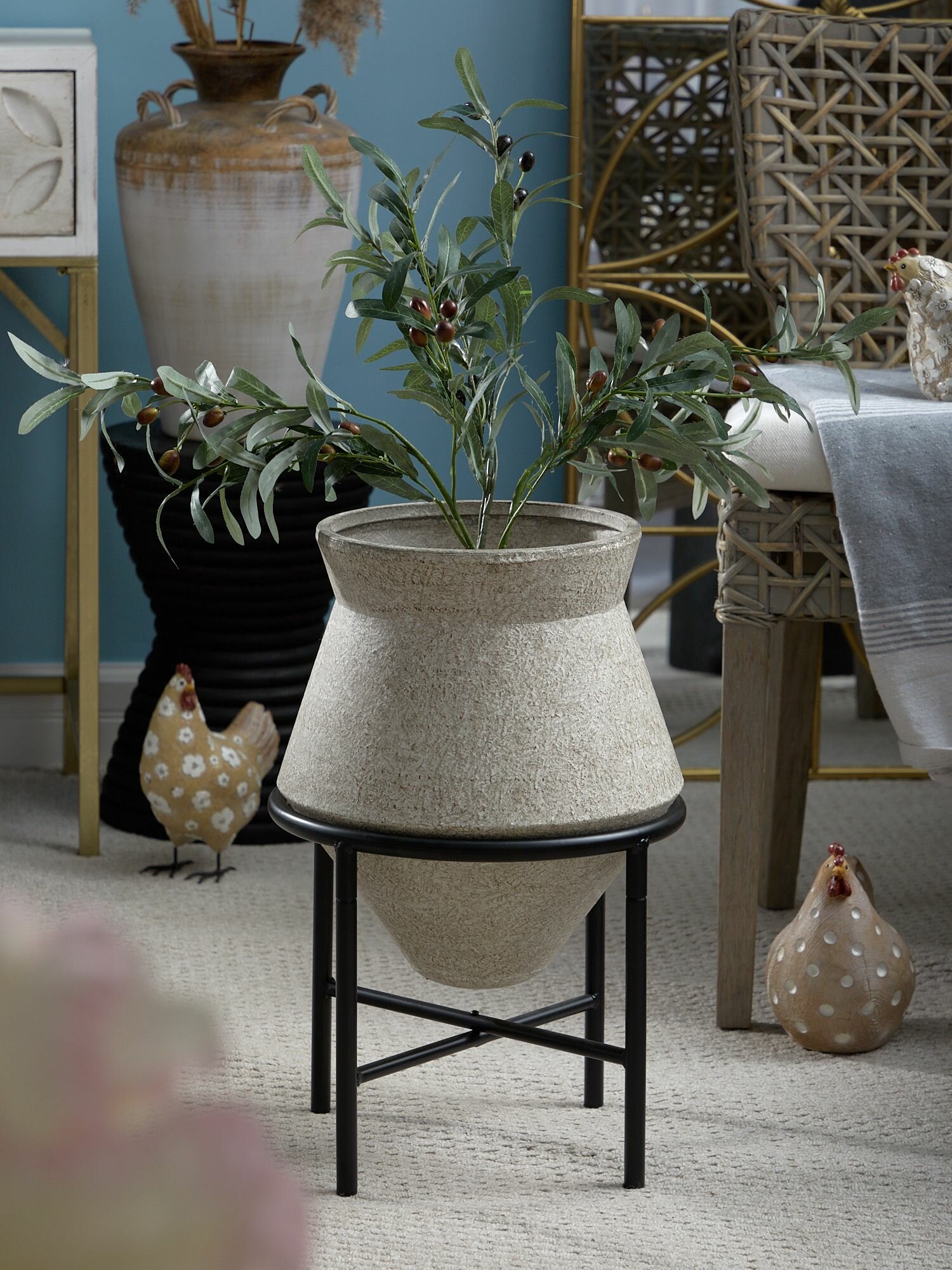 70-018 Ваза на подставке для сухоцветов 33х33х50см Металл Glasar