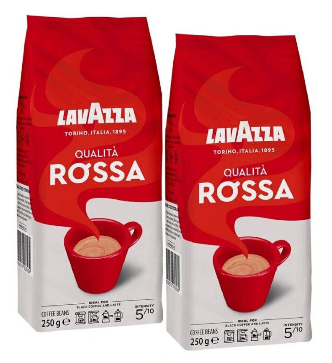 Кофе в зернах Lavazza Qualita Rossa 250г, 2 шт.