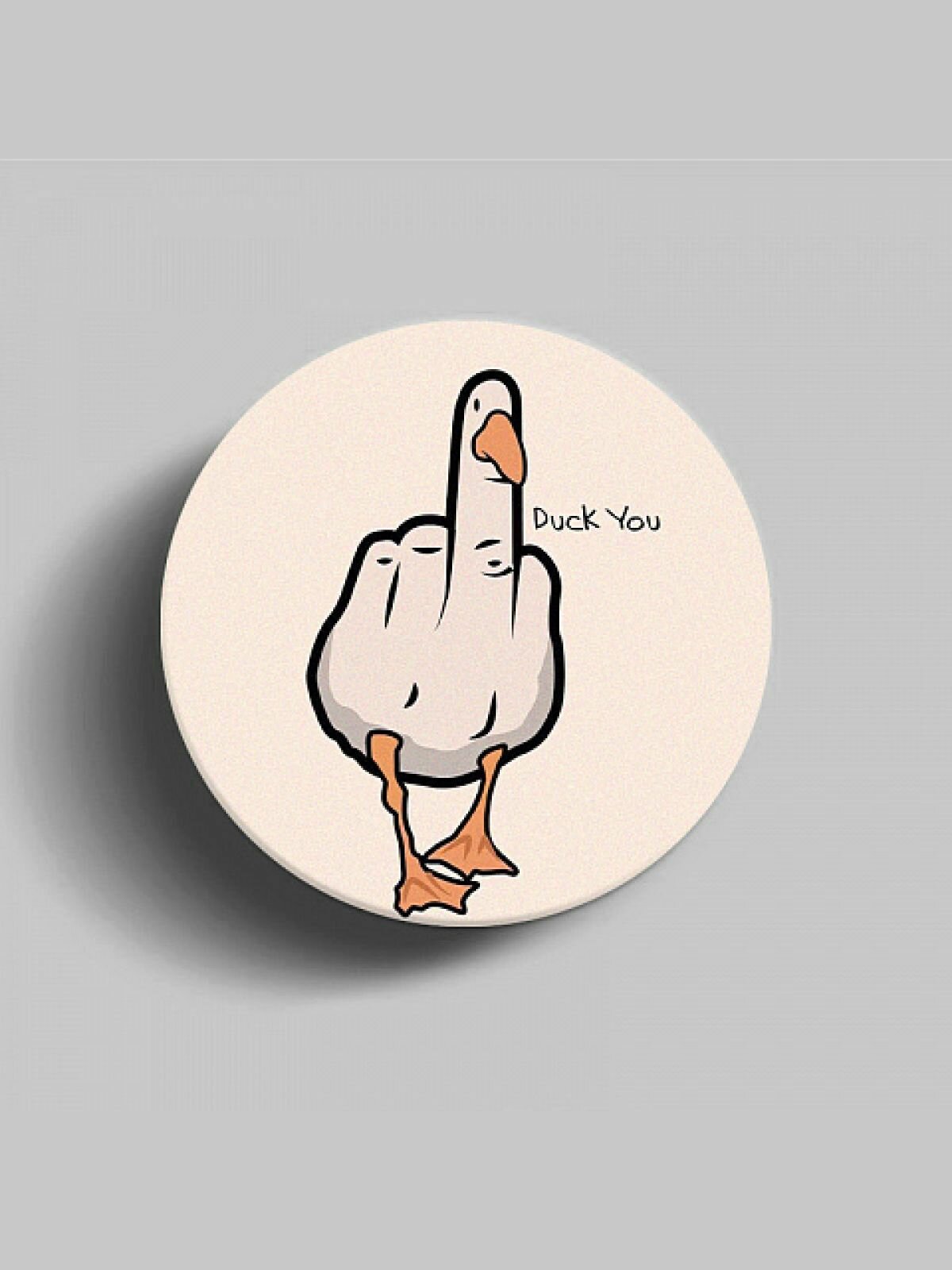 Попсокет - держатель для телефона "Гусь DuckYou", подставка универсальная, матовый, пластик, белый