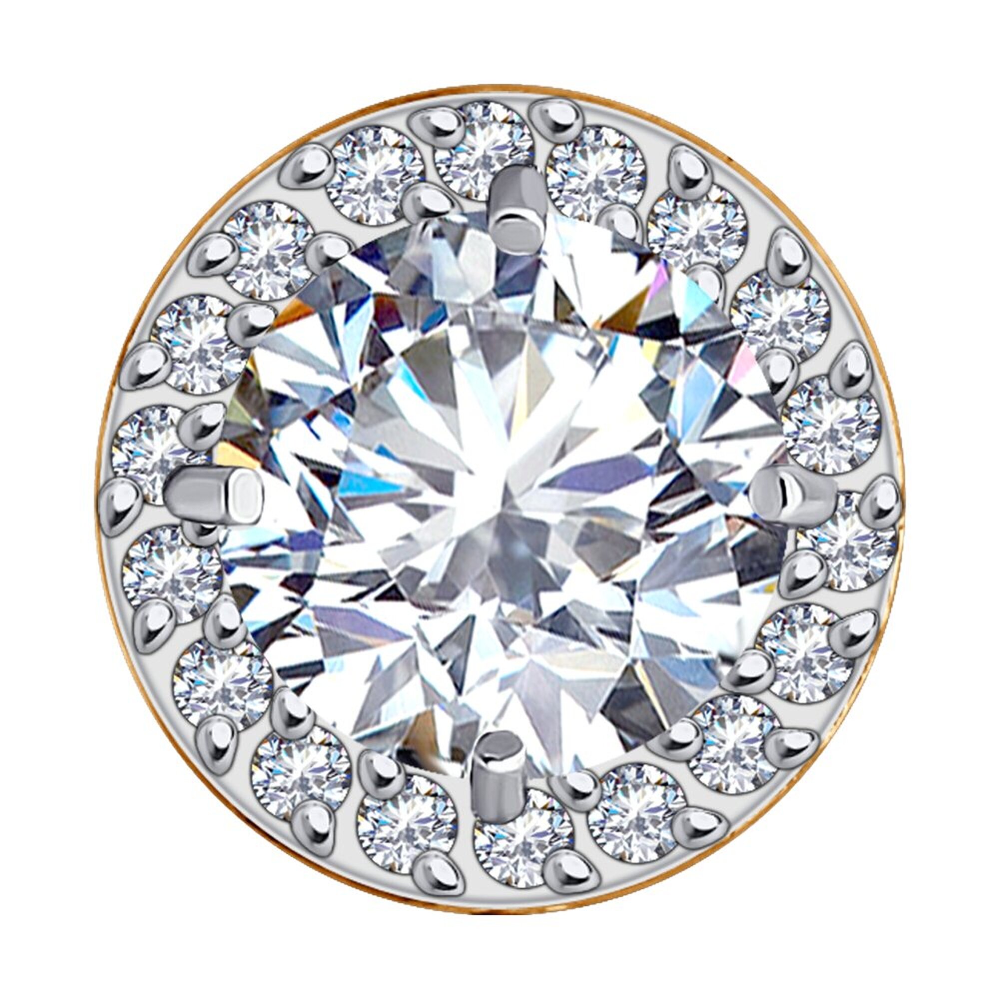 Подвеска Diamant online, красное золото, 585 проба, фианит