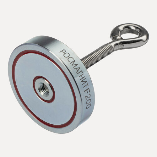 Изображение товара Поисковый магнит односторонний Росмагнит F200, сила сц. 290 кг (с веревкой 20м 8мм)