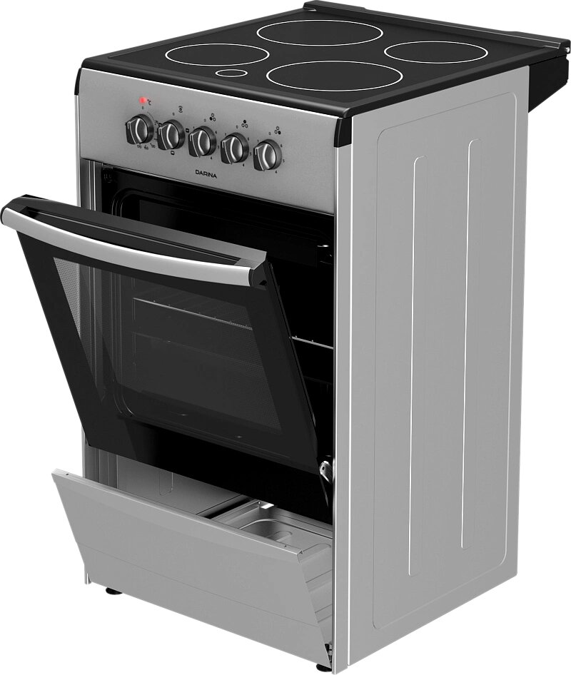 Электрическая плита DARINA 33 606 S серый, электрическая, 3 конфорки, стеклокерамика
