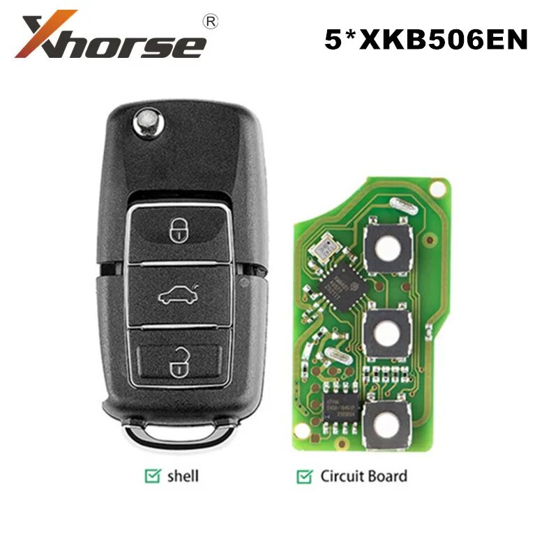 Проводной дистанционный ключ Xhorse XKB506EN, 3 кнопки для VVDI VVDI2 Key Tool 5 шт./лот
