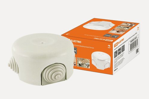 Изображение товара Коробка распределительная фарфоровая D7,8х4,5см белая TDM Electric