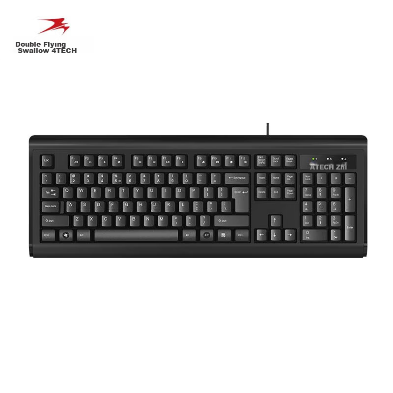 A4TECH KB-8A Wired Keyboard, Office Typing Dedicated Desktop And Laptop External Membrane Keyboard, USB Interface, Black
