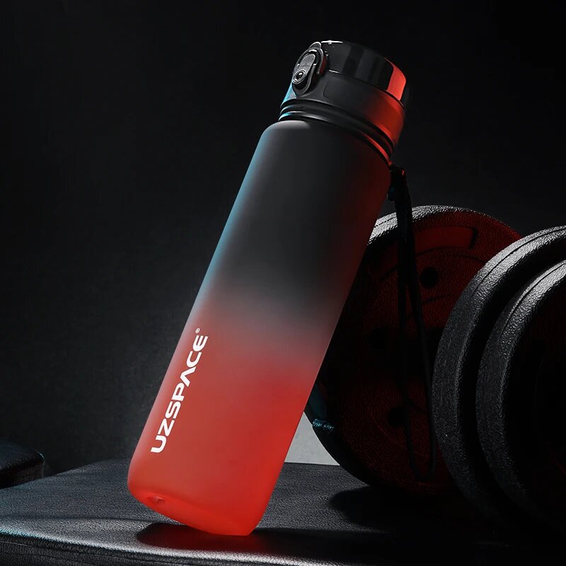 UZSPACE матовая спортивная бутылка из тритана 500/1000 мл 0.35 л, Black and Red