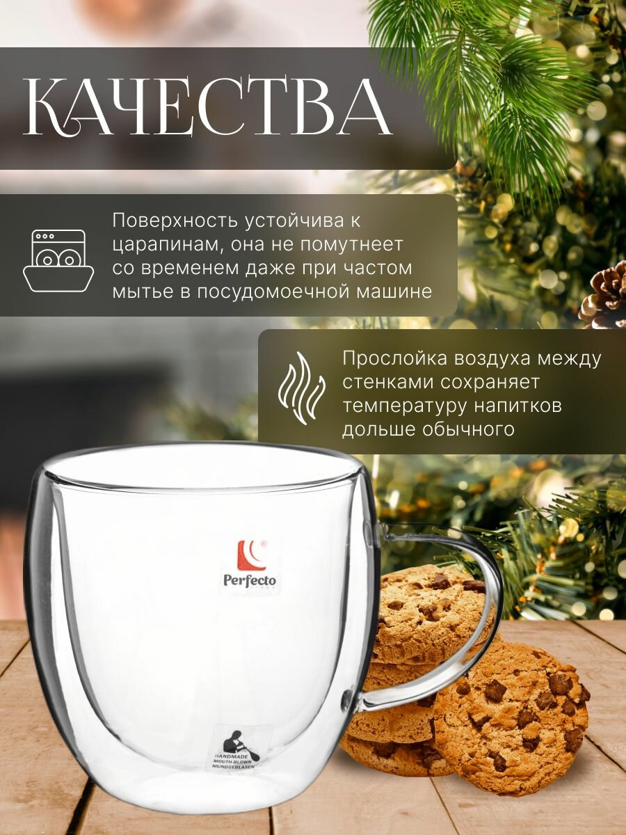 Кружка стеклянная PERFECTO LINEA Granos с двойными стенками 250 мл (30-002250) — фото 1