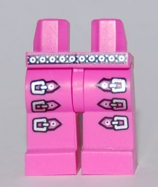 Hips and Legs with Silver Belt and Triple Leg Buckles Pattern, 970c00pb0065 Dark Pink U