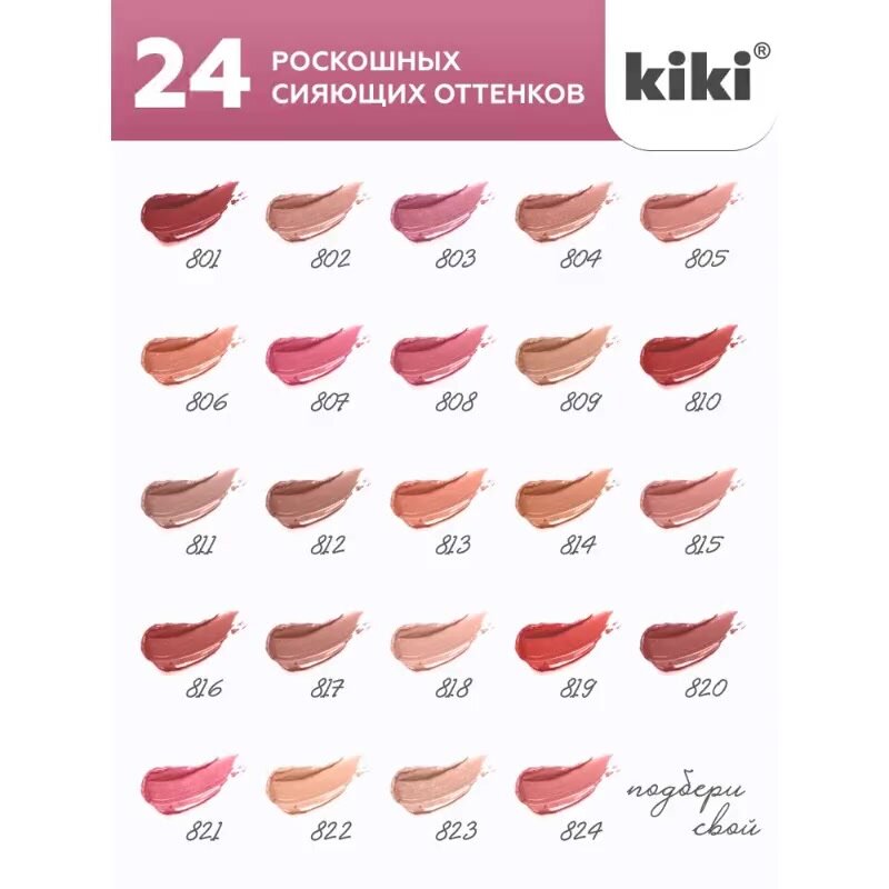 Помада для губ kiki с aloe & vit E тон 131 нежно-малиновый стойкая увлажняющая глянцевая, кики — фото 1