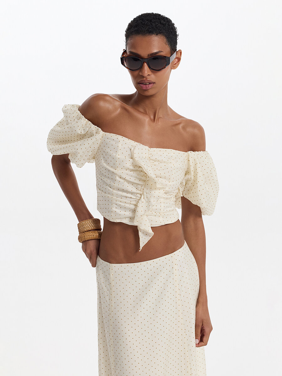 Блуза LOVE REPUBLIC, размер 42, ваниль