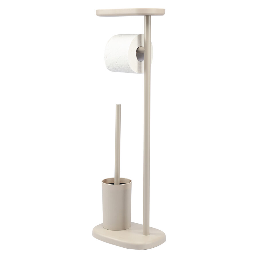 Держатель для туалетной бумаги с полочкой и ершиком Slim Bergenson Bjorn Bath BB0000947