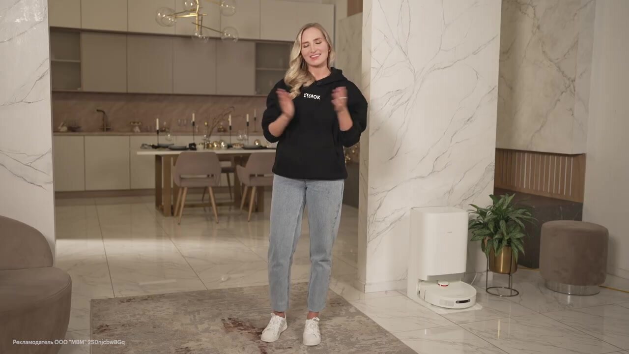 Умный робот пылесос Xiaomi Robot Vacuum X20+ со станцией для уборки, моющий, Белый — фото 1