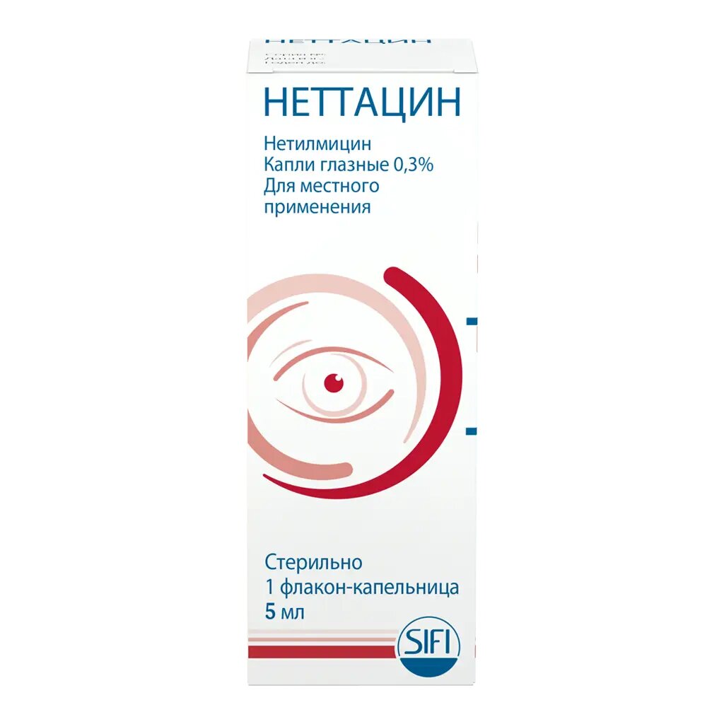 Неттацин капли глазные 0,3 % фл-кап 5 мл 1 шт