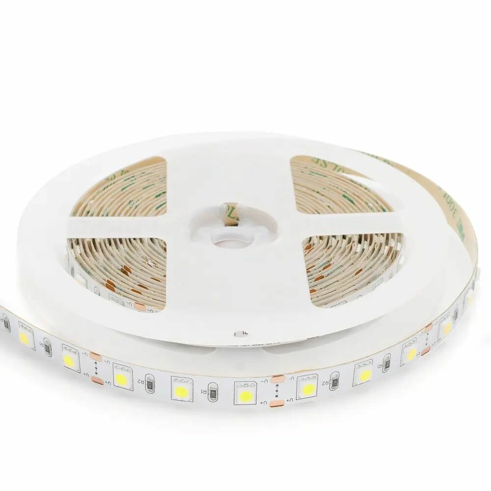 Светодиодная лента для подсветки рабочей зоны SMD 5050 60 диод/700 Лм/10 Вт/м 12 В IP20 2 м холодный белый