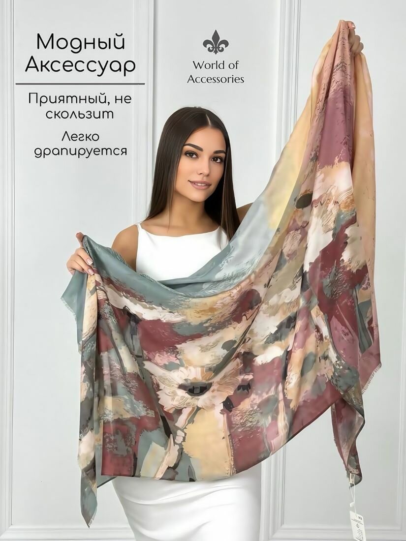 Палантин World of Accessories Шарф палантин тонкий хлопок для женщин — фото 1