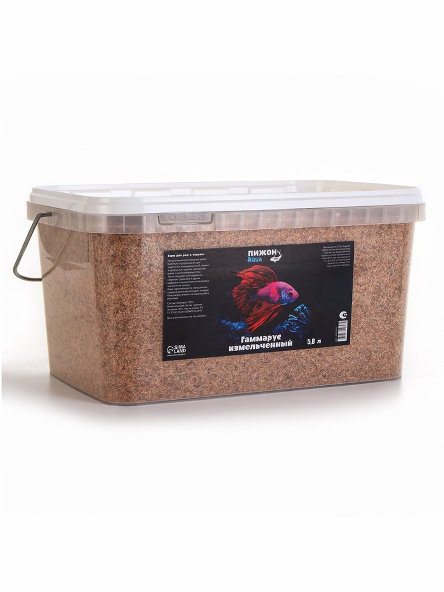 Корм для рыб Пижон Aqua для всех видов витамины легко усваивается 5.8 л