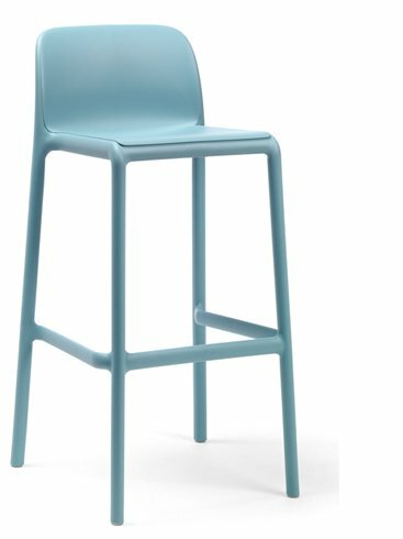 Барный стул со спинкой Faro NARDI, Италия, высота сиденья 76 см, уличный, цвет голубой