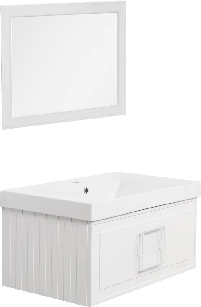 Мебель для ванной комнаты La Fenice Cubo 80 белая ручка белая