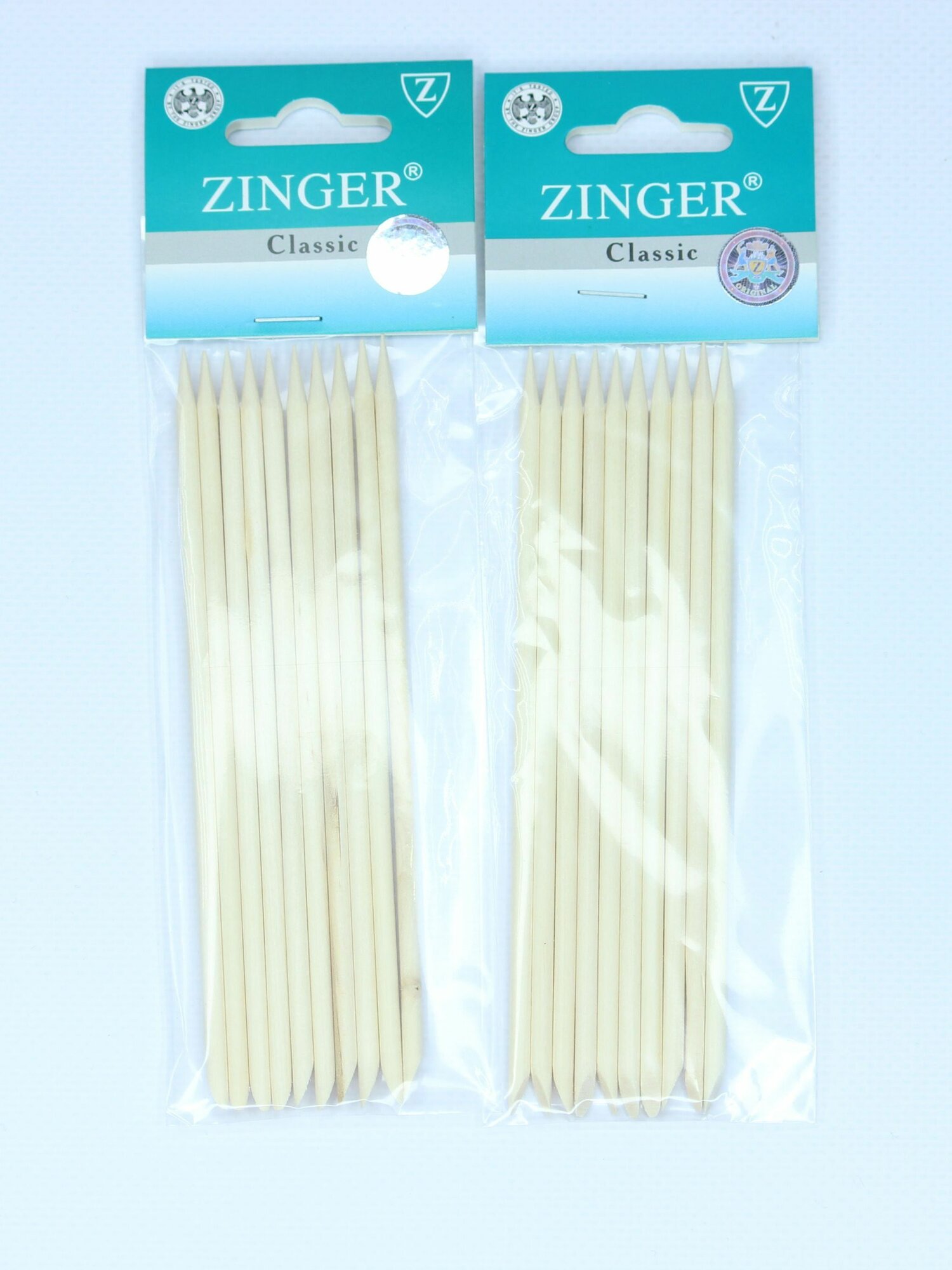 Палочки из апельсинового дерева для маникюра и педикюра (овальная форма лопатки) ZINGER , 10 шт, бежевый - 2 упаковки