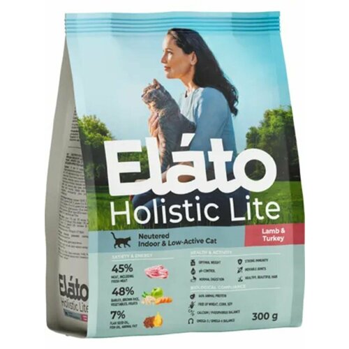 фото Elato holistic lite корм сухой для стерилизованных кошек, ягненок и индейка, 300г