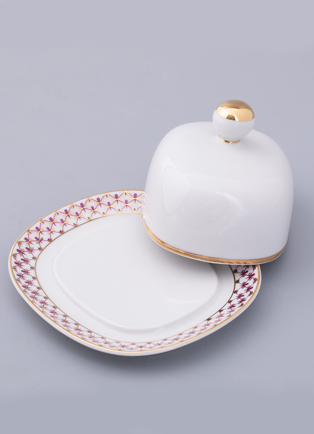 Масленка Прямоугольная Сетка-Блюз 2, Императорский фарфоровый завод — фото 1