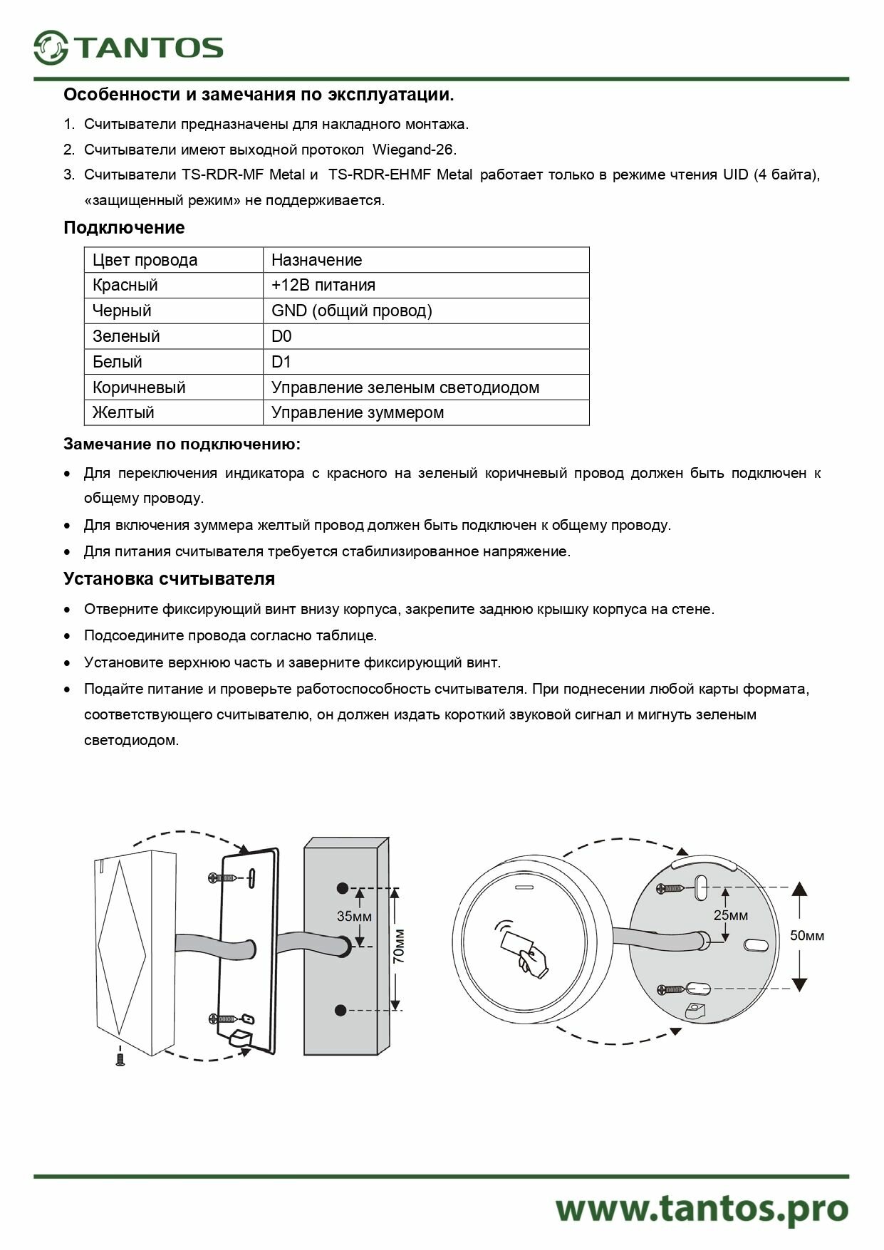 Считыватель TS-RDR-E Metal — фото 1