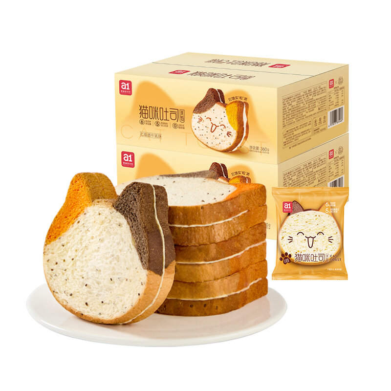 Кот Батон Молочный Вкус 360г*2 Коробки Насыщенный Завтрак для Детей и Студентов