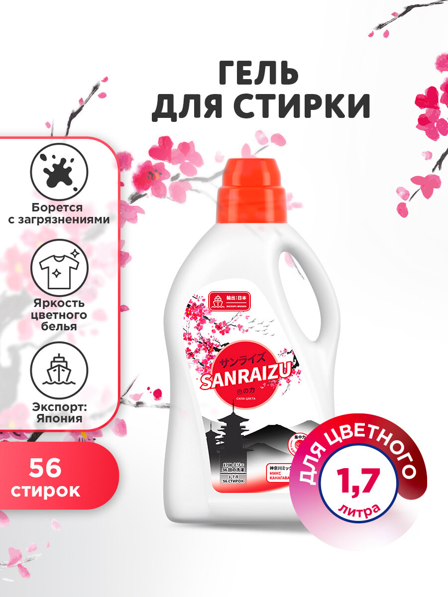Гель для стирки SANRAIZU Сила Цвета, 1.7 л
