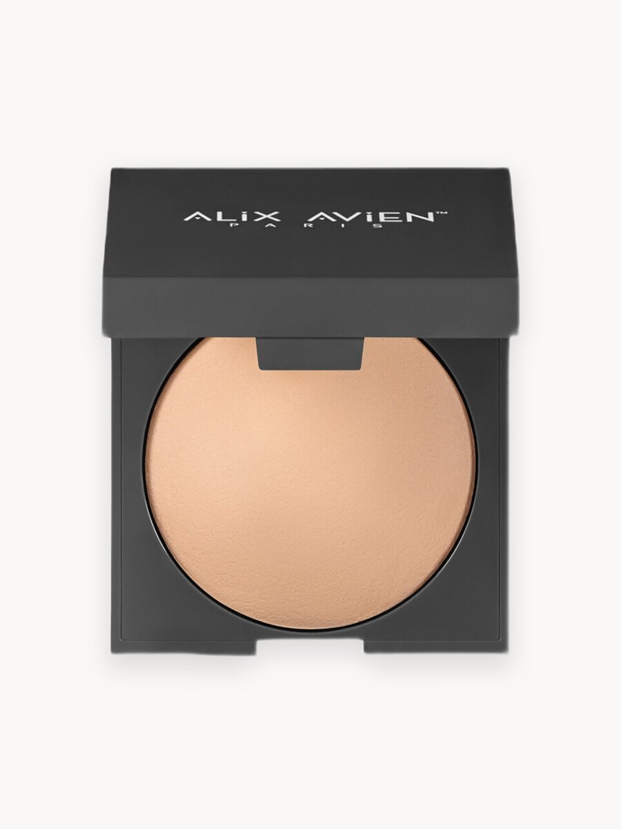 Пудра для лица ALIX AVIEN тон 201 с зеркалом, матирующая, запеченная, палетка