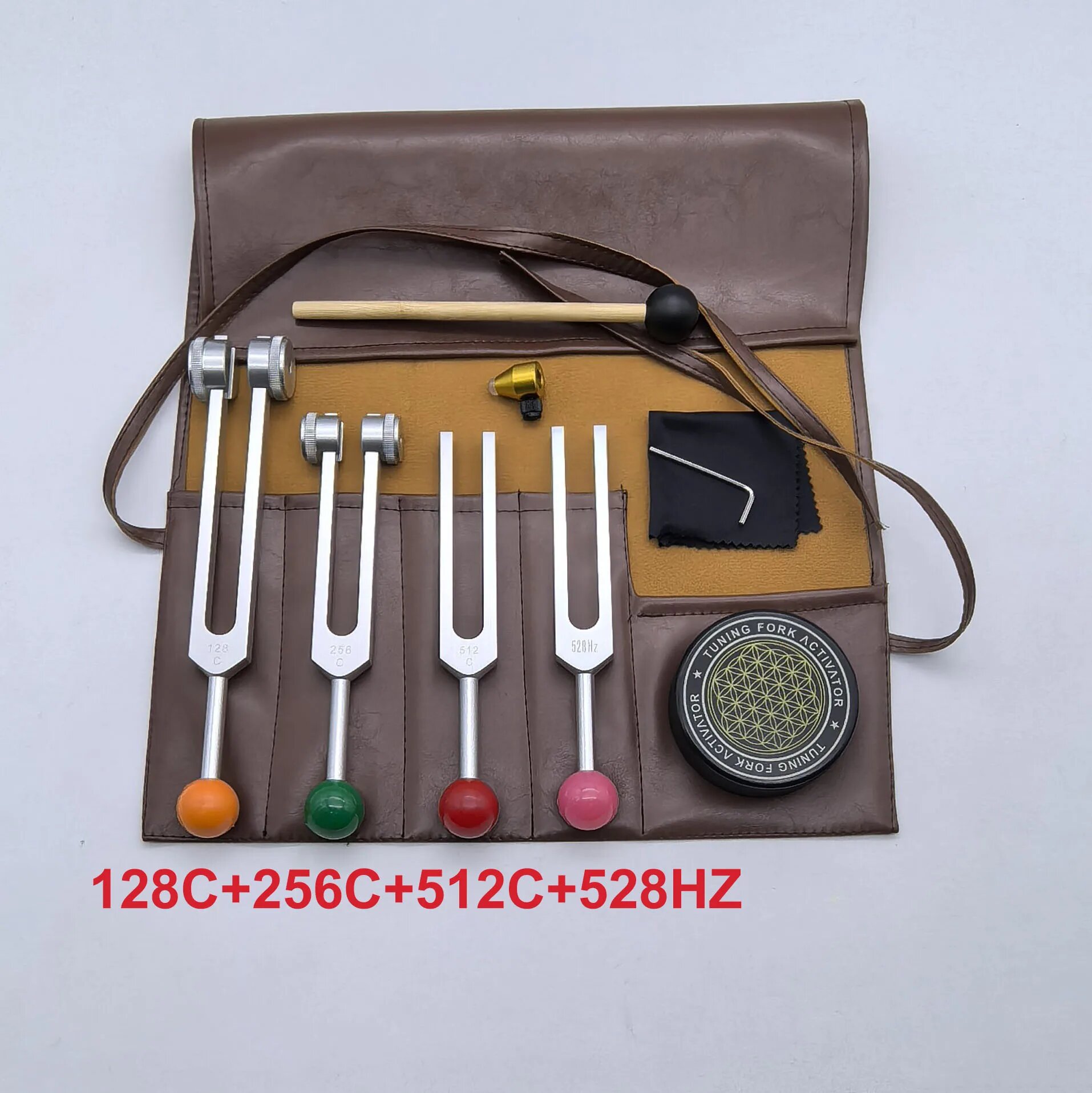 Набор камертонов YOUYAN 128-512C серебристого цвета 4pcs set