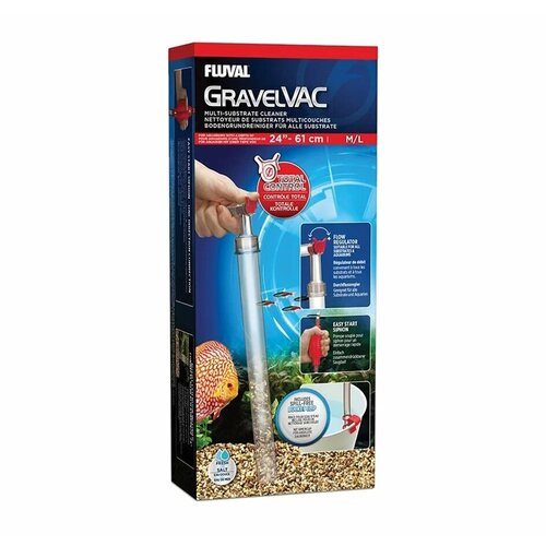 Сифон для чистки грунта Fluval GravelVAC Multi-Substrate Cleaner (M/L), высота аквариума 24″/61 см.