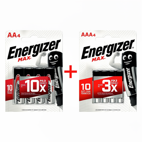 Батарейки Energizer MAX AAA (Мизинчиковые 4 шт.) + AA (Пальчиковые 4 шт.)