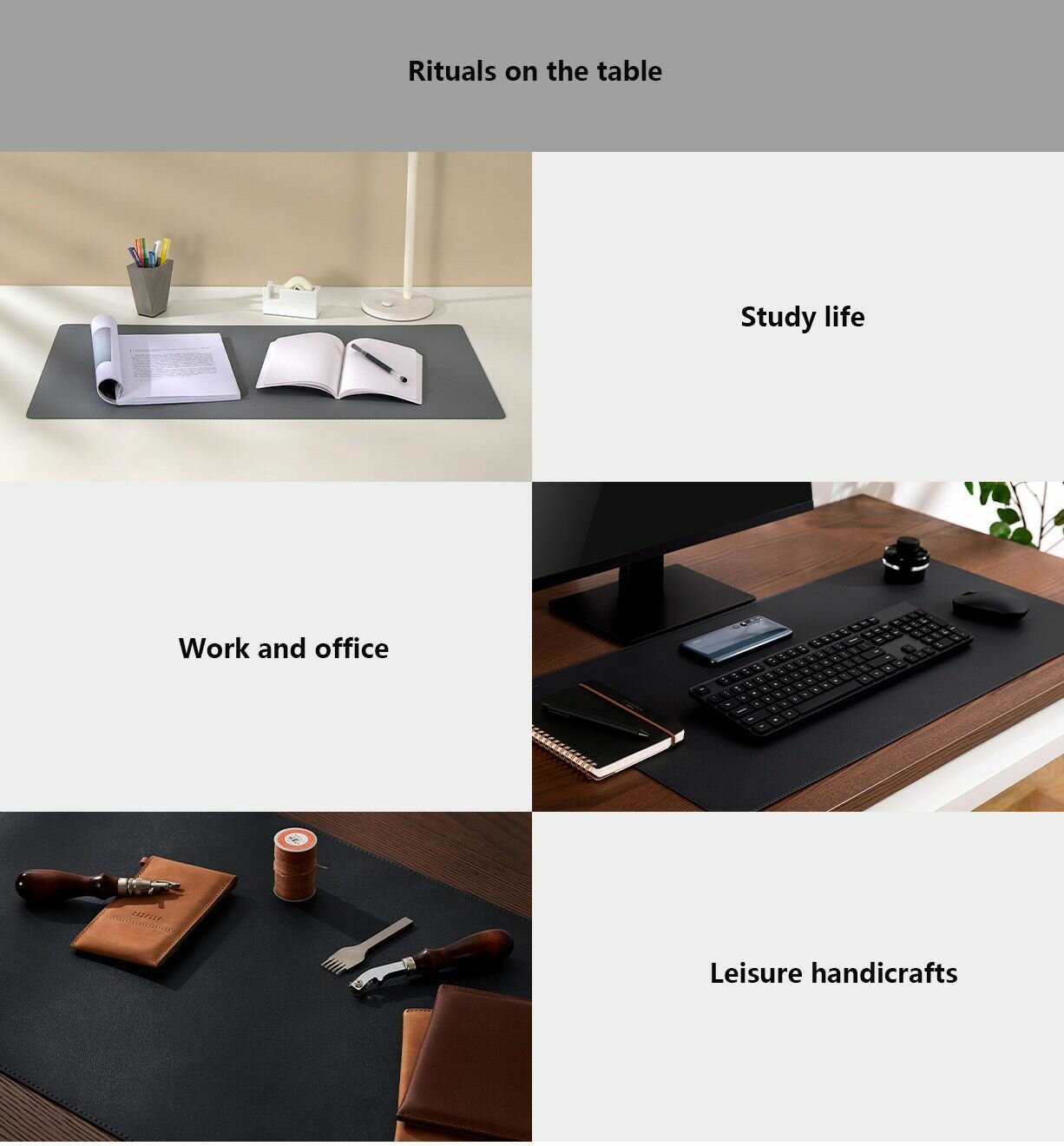 Коврик для мышки Xiaomi Extra Large Dual Material Mouse Pad Серый — фото 17