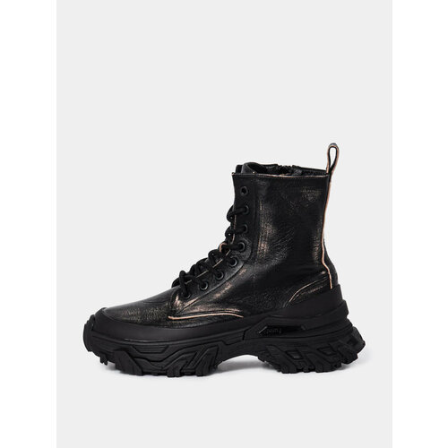 фото Ботинки juun.j grunge leather high top sneakers, размер 37 eu, черный