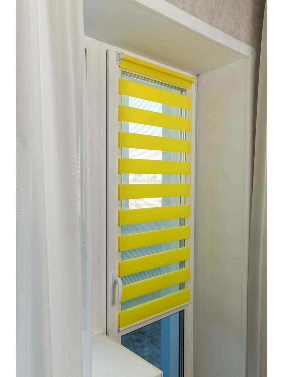 фото Рулонные шторы день ночь на окно 57 х 160 жалюзи для комнаты